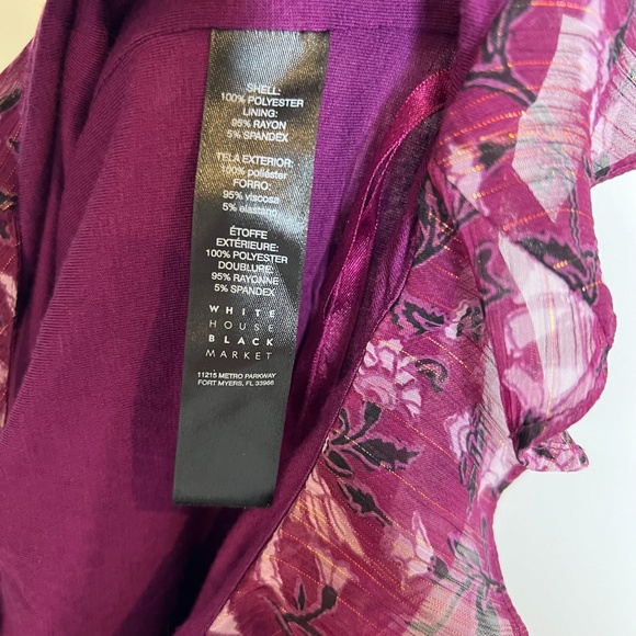 WHBM Dress Halter Purple Ruffle Floral Maxi Dress - Picture 6 of 7